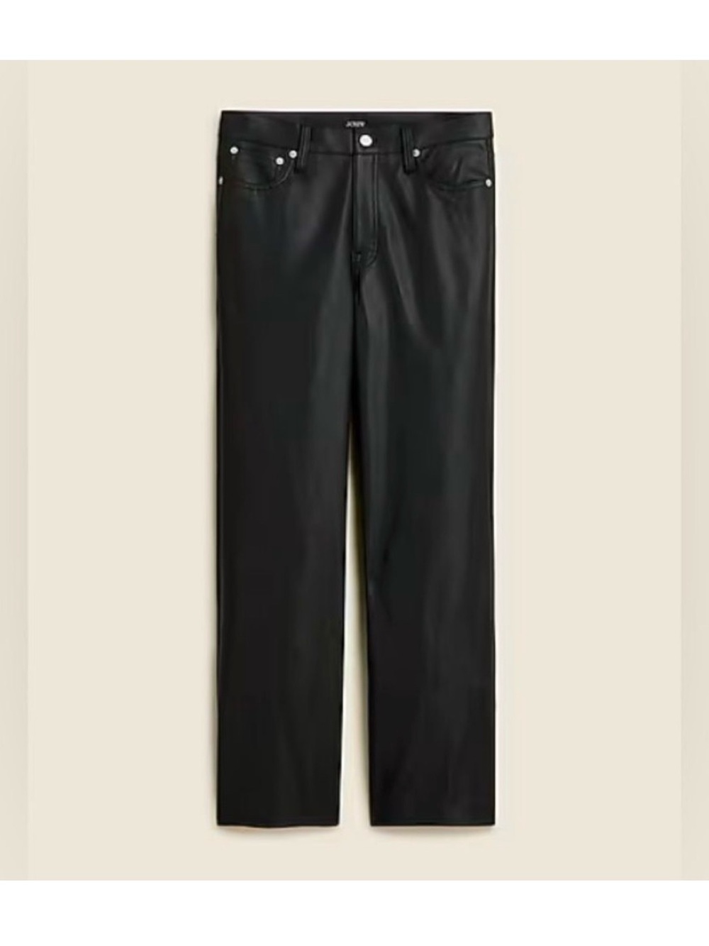 J. Crew Slim Wide-Leg Faux Leather Pants NWT Black Size 24 MSRP $158